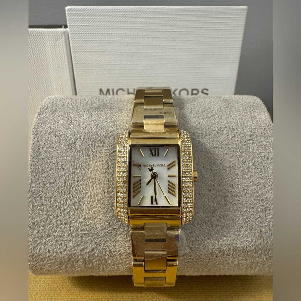 Michael Kors Mini Emery Pavé Gold-Tone Women's Watch